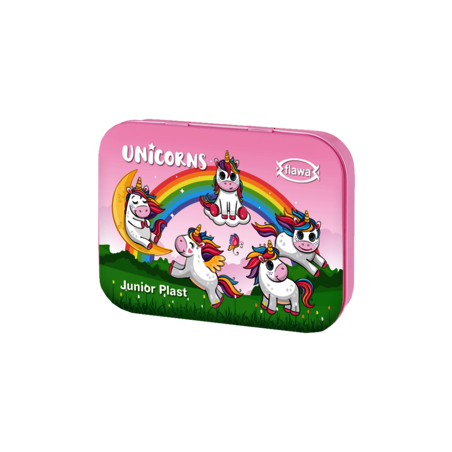 Junior Plast Unicorns – Bunte Pflaster in der Metall Box