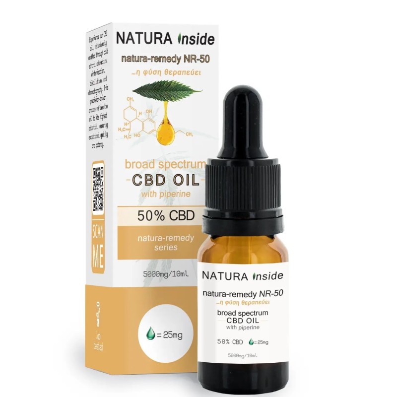 Olio CBD 50% (5.000 mg) | Con Piperina e Oli Vegetali